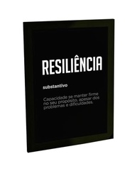 Quadro Decorativo Frases Motivacionais - Definição de Resiliência | Moldura Moderna para Escritório e Sala - imagem 2