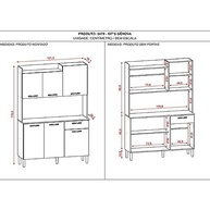 Armário de Cozinha Genova Nogueira/Off White - Design Moderno e Funcionalidade - imagem 4