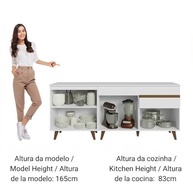 Kit com 2 Balcões de Cozinha Madesa Reims 4 Portas 1 Gaveta em Branco - Design Moderno e Espaçoso - imagem 5