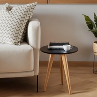 Mesa de Canto Redonda com Pés Palito - Design Moderno para Sala e Quarto - imagem 2