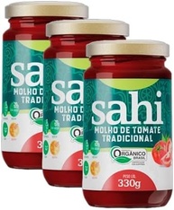 Kit 3X: Molho de Tomate Tradicional Orgânico Sahi 330g - imagem 1