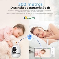 Babá Eletrônica com Tela 5" 1080p HD - Monitor de Bebê com Visão Noturna, Comunicação Bidirecional e Controle Remoto - imagem 5