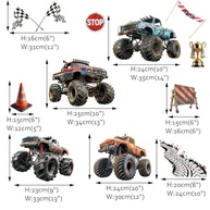 Adesivos de Parede Monster Truck para Decoração Infantil - Tema de Corrida Retro para Quarto de Meninos - imagem 5