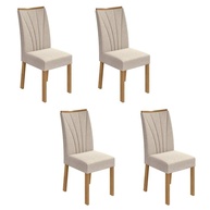 Conjunto de 4 Cadeiras Estofadas Apogeu Móveis Lopas - Design Moderno em Bege - imagem 1