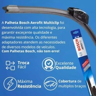 Par de Palhetas Limpador Parabrisa Bosch Aerofit Multiclip Volvo XC60 (2009-2017) - imagem 4
