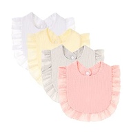 Conjunto de 4 babadores de musselina sólida para bebês, unissex, meninos, meninas, algodão, ajustável, para amamentação e baba - imagem 2