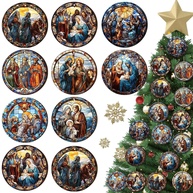 Enfeites de Presépio em Madeira 3D - 16 Peças para Decoração Religiosa de Natal - imagem 1