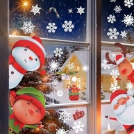 46 Adesivos de Natal para Janela - Flocos de Neve, Papai Noel e Rena | Decoração Festiva para Vidro - imagem 2