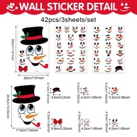 42 Adesivos de Rosto de Boneco de Neve para Decoração de Natal - PVC Resistente, Impermeável e Versátil - imagem 4