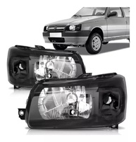 Par de Faróis Máscara Negra para Fiat Uno e Fiorino (2004-2013) - Visual Esportivo e Iluminação Clara - imagem 2