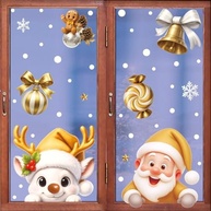 Adesivos de Parede Estáticos de Natal - Papai Noel, Boneco de Neve e Alce | Decoração de Janela Fácil e Reutilizável - imagem 2