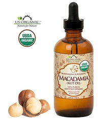 US Organic Óleo de noz de macadâmia virgem não refinado, orgânico certificado, puro e natural, prensado a frio, proveniente do Quênia, em frasco de vidro âmbar com conta-gotas de vidro para fácil - imagem 4