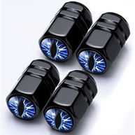 Tampas de haste de válvula de pneu, olhos azuis, acessórios para carro, pacote com 4, capas de proteção contra poeira universais à prova de ferrugem para carro, SUV, bicicleta, motocicleta, presentes - imagem 1