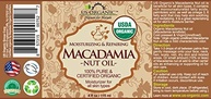 US Organic Óleo de noz de macadâmia virgem não refinado, orgânico certificado, puro e natural, prensado a frio, proveniente do Quênia, em frasco de vidro âmbar com conta-gotas de vidro para fácil - imagem 3