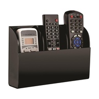 Suporte de Parede Triplo em Acrílico Preto para Controles Remotos – Organize sua Sala com Estilo - imagem 1