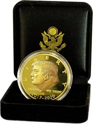 eTradewinds Conjunto de Moedas de Ouro Donald Trump 2017-2020, Estojo de Veludo, Edição de Colecionador de 4 Anos, Moeda Comemorativa Banhada A Ouro, Certificado de Autenticação (Veludo 17-20) - imagem 1