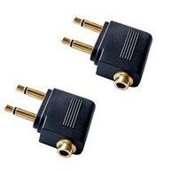 Adaptador de Fone de Ouvido 3.5mm Banhado a Ouro para Avião (2 Unidades) - imagem 4