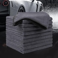 Pacote com 5 Panos de Microfibra Premium 25x25cm - Ultra Macios, Sem Fiapos, para Carro, Cozinha e Janelas (Preto) - imagem 2