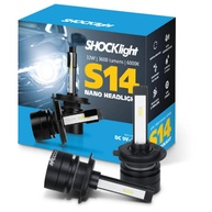 Par de Lâmpadas LED H7 Shocklight S14 Nano 3600LM 6000K: Iluminação Potente e Duradoura para Seu Veículo - imagem 1
