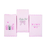 Paninho de Boca para Bebê com Bordado Delicado - 38cm x 38cm | Conjunto com 3 Peças em Algodão Macio - imagem 4