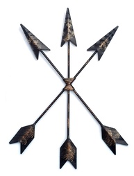 Flecha de Ferro Fundido para Decoração de Parede - Estilo Tribal e Ocidental | Artesanato Nativo Americano em Metal Rústico com Detalhes Dourados - imagem 1
