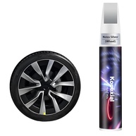 Tinta de Retoque para Aros de Rodas Tesla Model 3 - Cor Prata Nova, Kit de Reparo de Arranhões com Pincel e Caneta - imagem 1