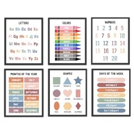 Conjunto de 6 Pôsteres Educativos para Crianças - Decoração e Aprendizado para Quarto e Sala de Aula - imagem 2