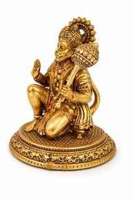Estátua de Hanuman Ji em Latão - 8 cm | Escultura Sagrada para Puja e Decoração Espiritual - imagem 4