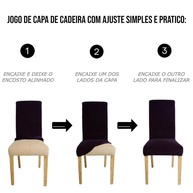Jogo de 6 Capas para Cadeira de Jantar e Sala - Malha Gel Premium Cinza - imagem 5