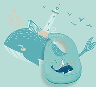 KaBaby Babador de Silicone com Estampa de Baleia - Seguro, Higiênico e Divertido para Bebês - imagem 2