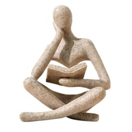 Estátua de Pensador para Decoração Moderna - Escultura de Leitura em Resina para Estante, Escritório e Sala de Estar - imagem 2