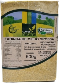 Farinha de Milho Grossa (Para Cuscuz) Orgânica Coopernatural 500g - imagem 1
