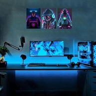 Conjunto de 3 Tela Art Deco Gamer - Decoração Moderna para Sala de Jogos, Escritório e Quarto - imagem 5