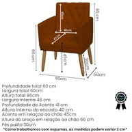 Poltrona Decorativa com Puff resistente moderno para sala de estar Recepção (Terracota) - imagem 3