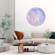 Adesivo de Parede Círculo Floral em Aquarela 1m - Decoração Moderna para Sala e Quarto - imagem 3