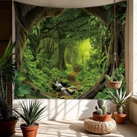 Tapeçaria de Parede Floresta Exuberante - Decore com Natureza Viva - imagem 4