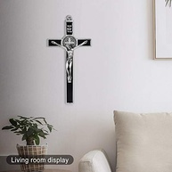 Cruz de Parede de Crucifixo Esmaltado Preto com Medalha de São Bento - 18cm | Proteção Espiritual e Decoração Sagrada - imagem 3