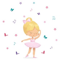 Adesivo de Parede Bailarina Loira - Decore o Quarto da Menina com Estilo e Magia - imagem 3