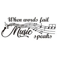 Decalque de Parede When Words Fail Music Speaks - Vinil Decorativo para Sala de Música - imagem 2
