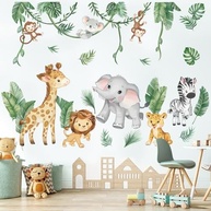 Adesivos de Parede Tropicais com Animais Selvagens - Decoração Infantil e Sala de Estar - imagem 2