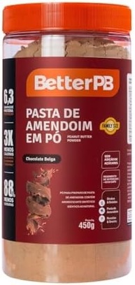 Pasta de Amendoim em Pó Sabor Chocolate Belga 450g - imagem 4