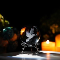 ZEERSHEE Estatueta Bola de Cristal Pombo da Paz 3D 60mm com Suporte de Vidro - Decoração Elegante para Mesa - imagem 3