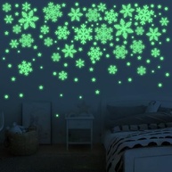 Adesivos Luminosos de Natal para Janela - Floco de Neve com 62 Peças Decorativas Reutilizáveis - imagem 2