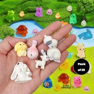 28 Peças de Esculturas de Animais em Miniatura - Estatuetas de Resina para Decoração e Jardim de Fadas - imagem 5