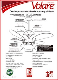 Ventilador de Teto Dourado 4 Pás Volare Office Pétalo Palmae com Design Natural e Silencioso - imagem 5