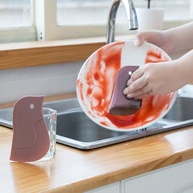 Raspador de Cozinha em Forma de Pinguim Rosa - Ferramenta Multifuncional Macia e Divertida para Limpeza Sem Arranhões - imagem 3