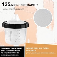 RRJ Copo de Tinta Descartável 200ml - Sistema de Pintura Automotiva LVLP/HVLP com 50 Forros e Adaptadores - imagem 5