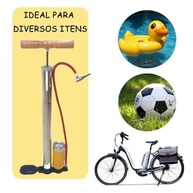 Bomba de Ar 620mm para Pneus de Bike, Moto e Bola com Manômetro - Alumínio Resistente - imagem 4