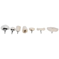 Kit de Roda de Polimento 7 Peças com Haste 1/4" - Flanela de Algodão para Broca - imagem 2