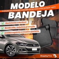 Jogo de Tapetes Tipo Bandeja Preto para VW Polo (2017-2026) - 5 Peças em Borracha com Borda Alta e Grid - imagem 3